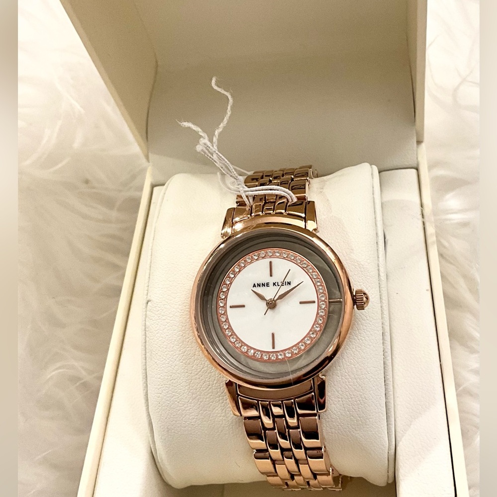 Anne Klein Rosegold Watch with Swarovski Crystals NWT